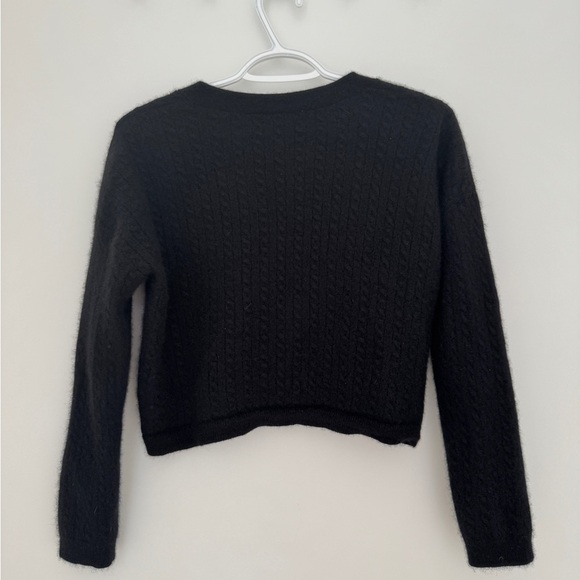 Reformation Giusta Cropped black cashmere cardigan - Picture 2 of 3